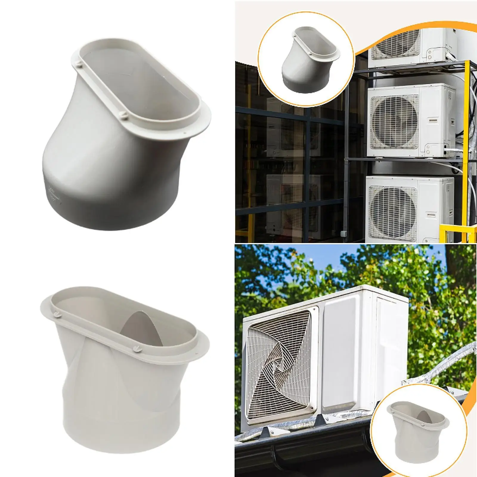 مكيف الهواء خرطوم العادم مقرنة أجزاء محول واجهة الفم المسطحة لإصلاح مكيف الهواء موصل خرطوم تنفيس العادم