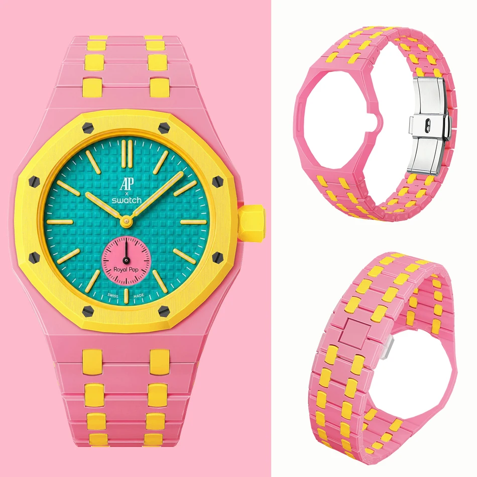Correa de reloj de cerámica a la moda para Swatch x AP Royal POP, kit de modificación de biocerámica, correa y caja, accesorios para reloj de pulsera