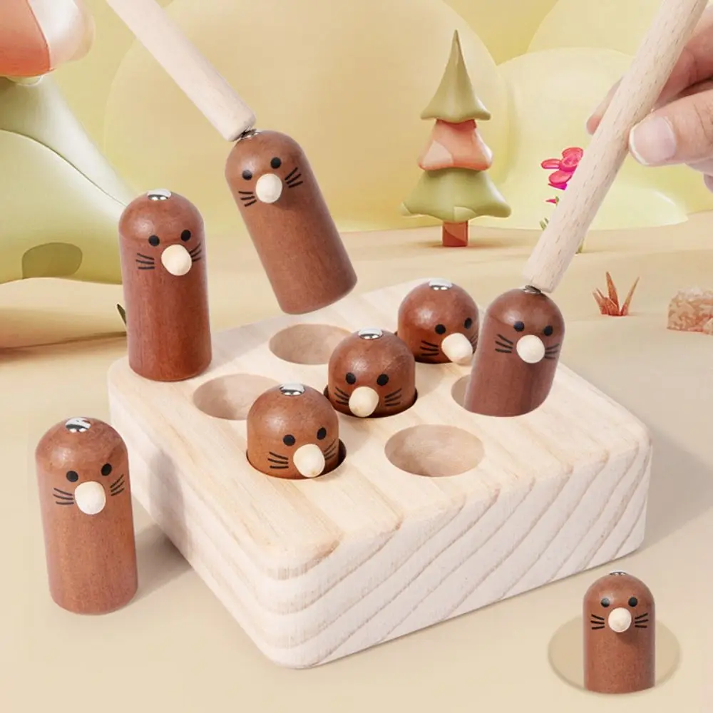 Wooden Hammering Pounding Toy Early Education Interactive Magnetic Pounding Game Puzzle Learning Game