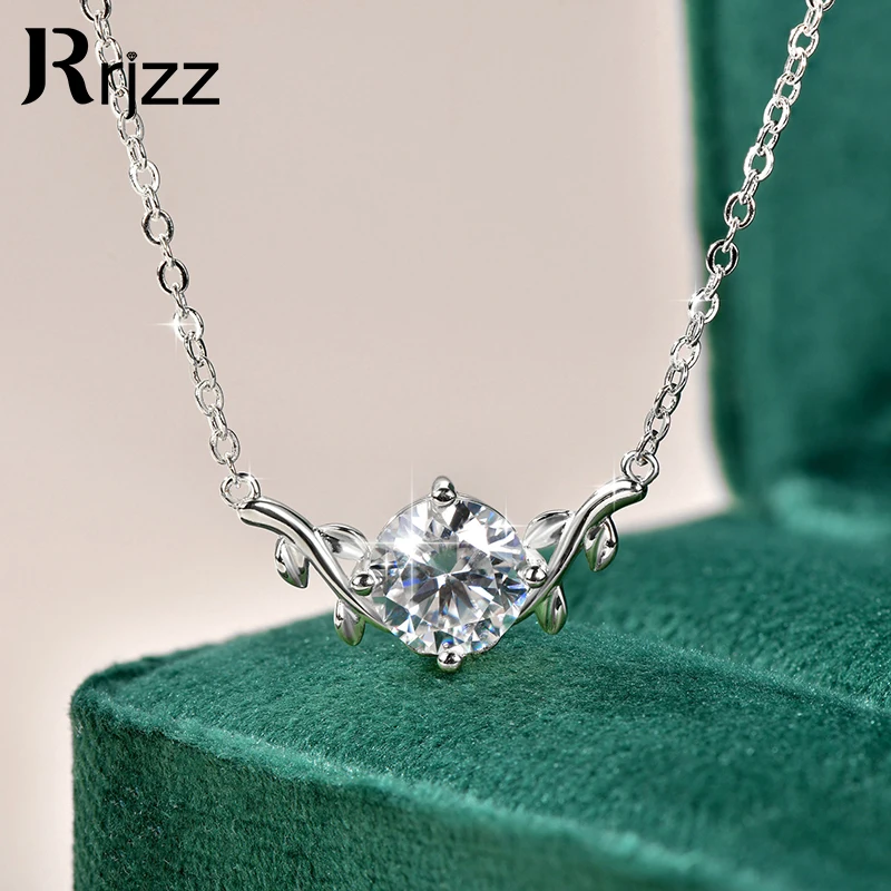 

Rrjzz 2Carat Round Cut Solitaire Lab Imitation Diamond Pendant Necklace Moissanite Necklace for Women D Color VVS1 GRA Certified