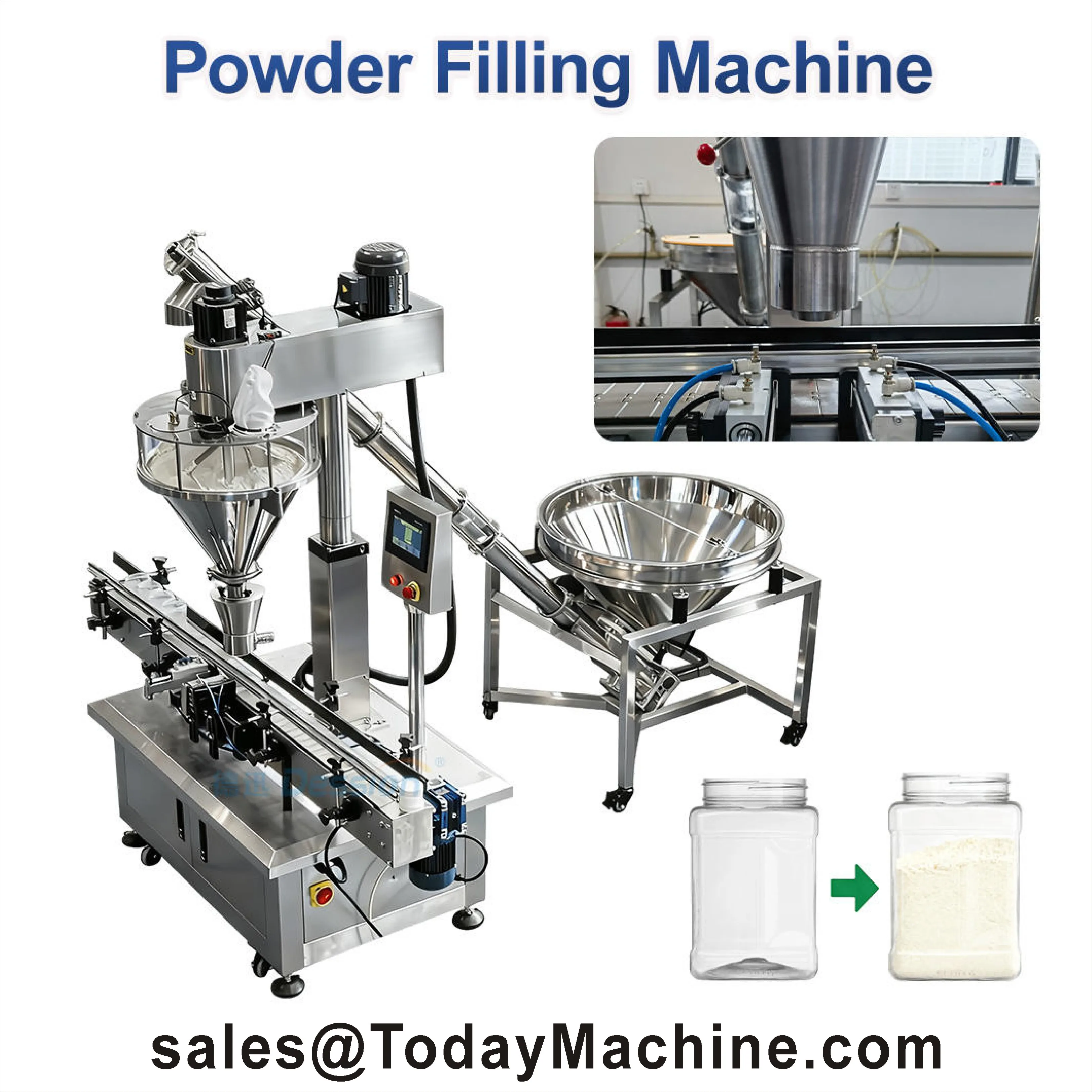 Automatic Seasoning Spice Powder Bottle Screw Filling Capping Labeling Machine Powder Weighing Filling Line Economic Price