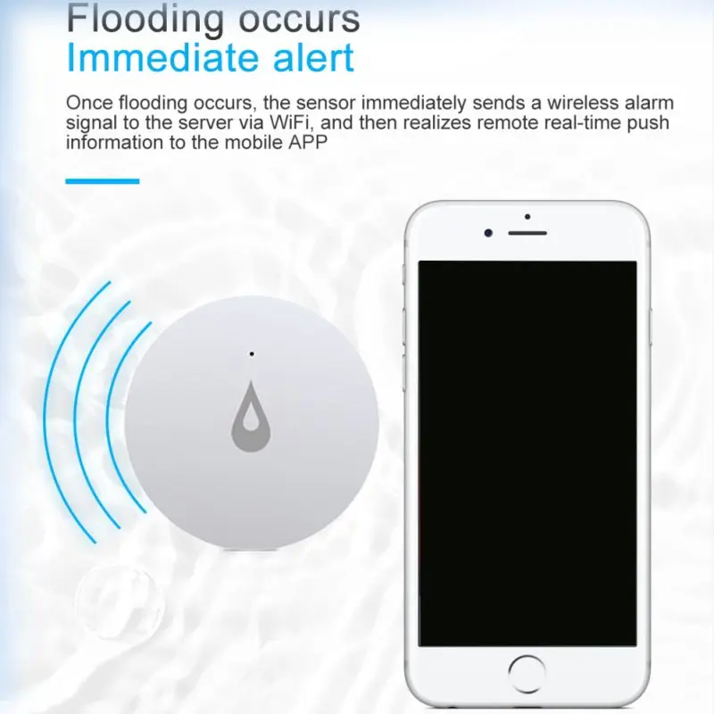 Aubess ZigBee Water Leakage Sensor Tuya Smart Water Level Detector Flood Alert Waterproof Overflow Security Protection Alarm