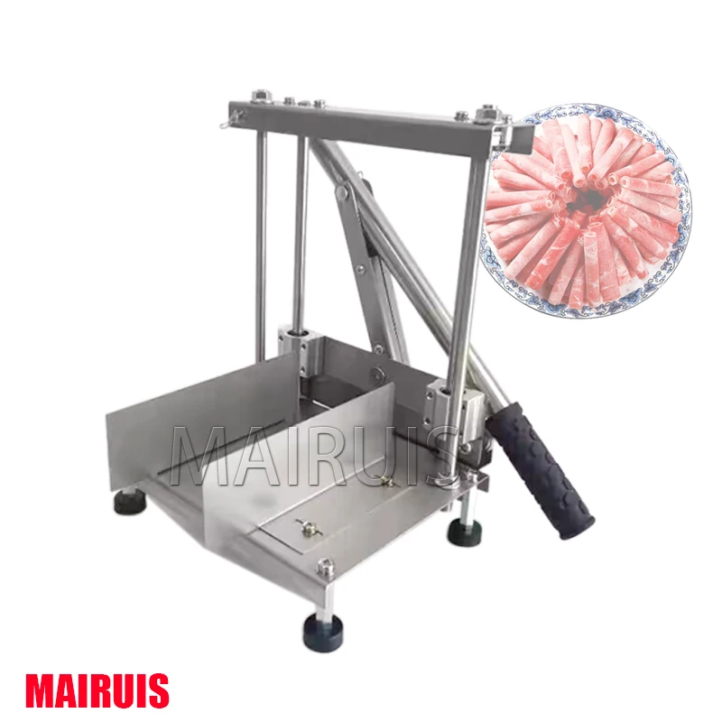 

Manual Meat Roll Slicer Household Stainless Steel Blade Lamb Beef Meat Food Cutter Machine