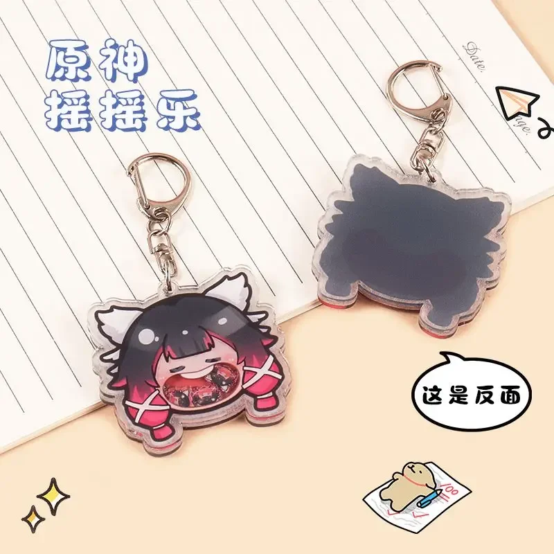 Damselette Hot Fatui Harbingers Doctor Scaramouche Decor Keychain 4Pcs Mini Acrylic Material Shake Move Toy For Bag Pendant Gift