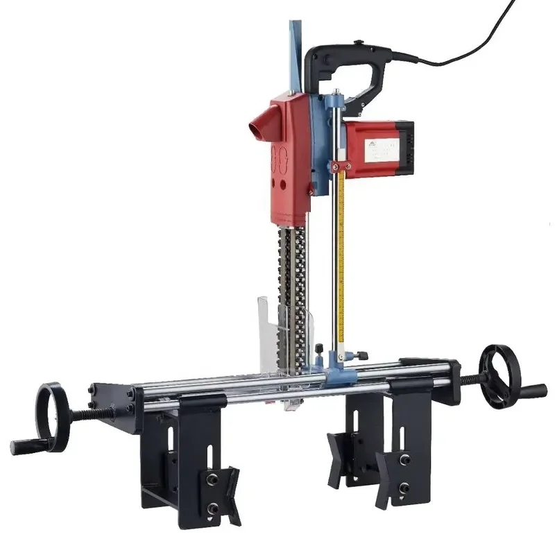 Portable Automatic Mortising Machine for Wood New Double Chain Drilling Tenoning Mortiser for Wood Mortising Machines