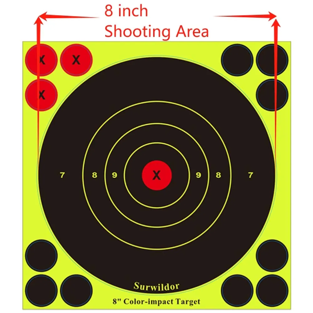 10 zliczeń prawdziwych 8 Cal celów do strzelania z naklejkami kolorowymi akcesoria myśliwskie do karabin pneumatyczny pistoletu Airsoft wszystkich