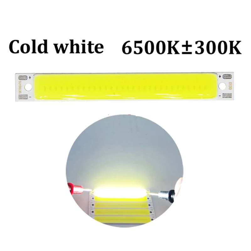 Hot sale 3V 3.7V DC 60mm 8mm LED COB Strip 3W Warm Cold White Blue Red COB LED light source for DIY Bicycle work lamp