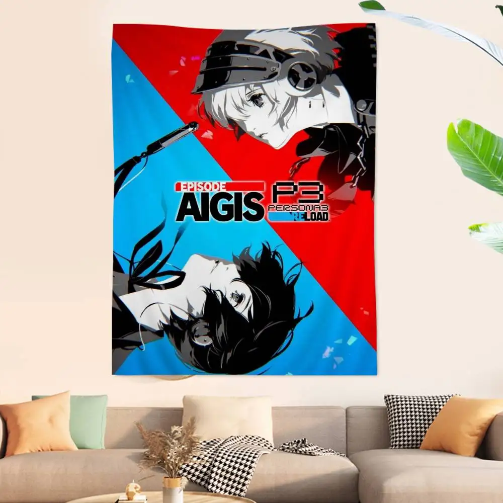 Game P-Persona 3 Reload Colorful Tapestry Wall Hanging Bohemian Wall Tapestries Mandala Wall Art Decor