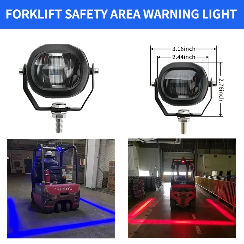 For Forklift Warning Lights Forklift LED Signal Lights 12-80V Truck Area Flashing Lights Forklift Reverse Width Display Lights