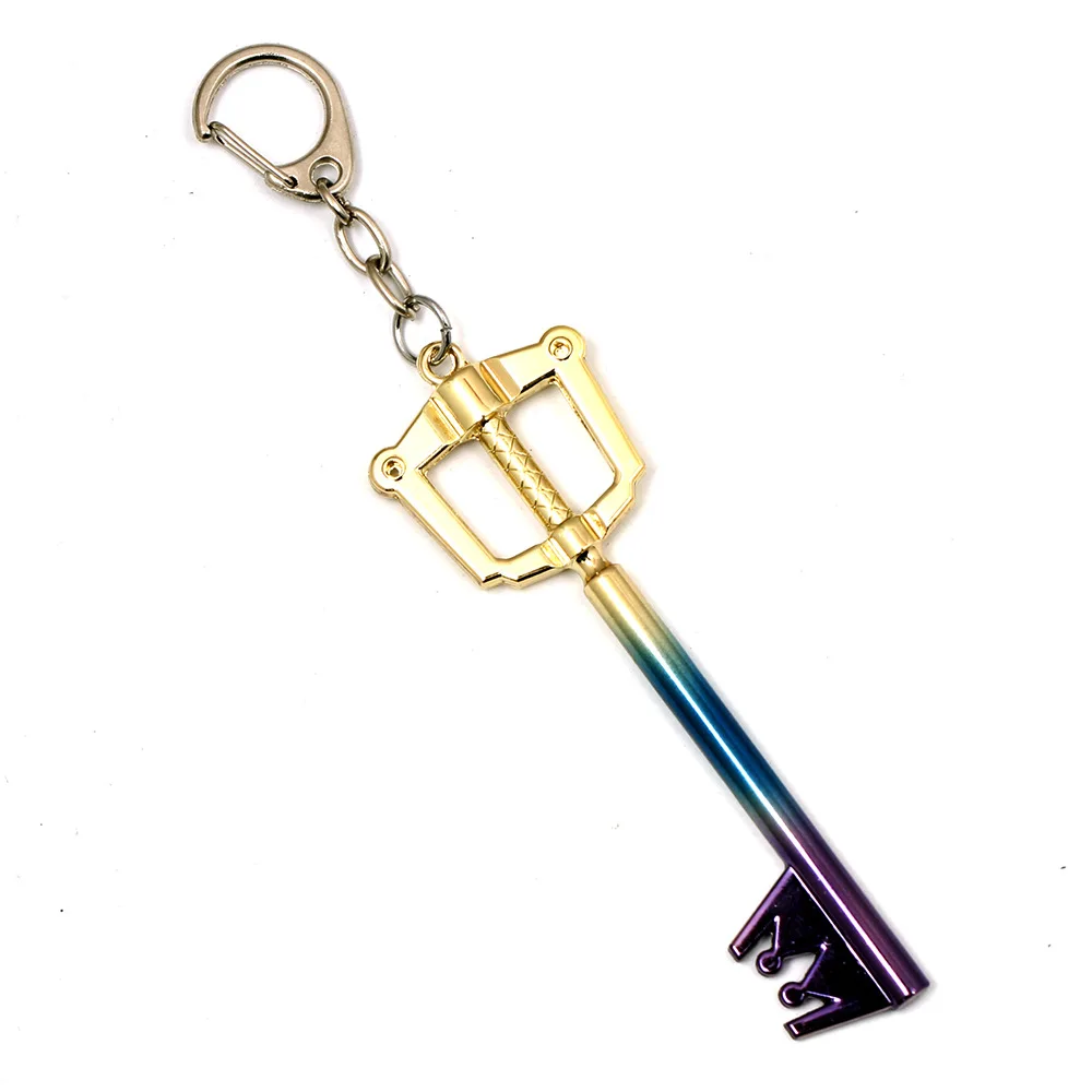 Kingdom Hearts Colorful Sora's Keyblade Pendant Key Chain for Men Women Anime Weapon Model Key Ring Finder Fans Bag Car Jewelry