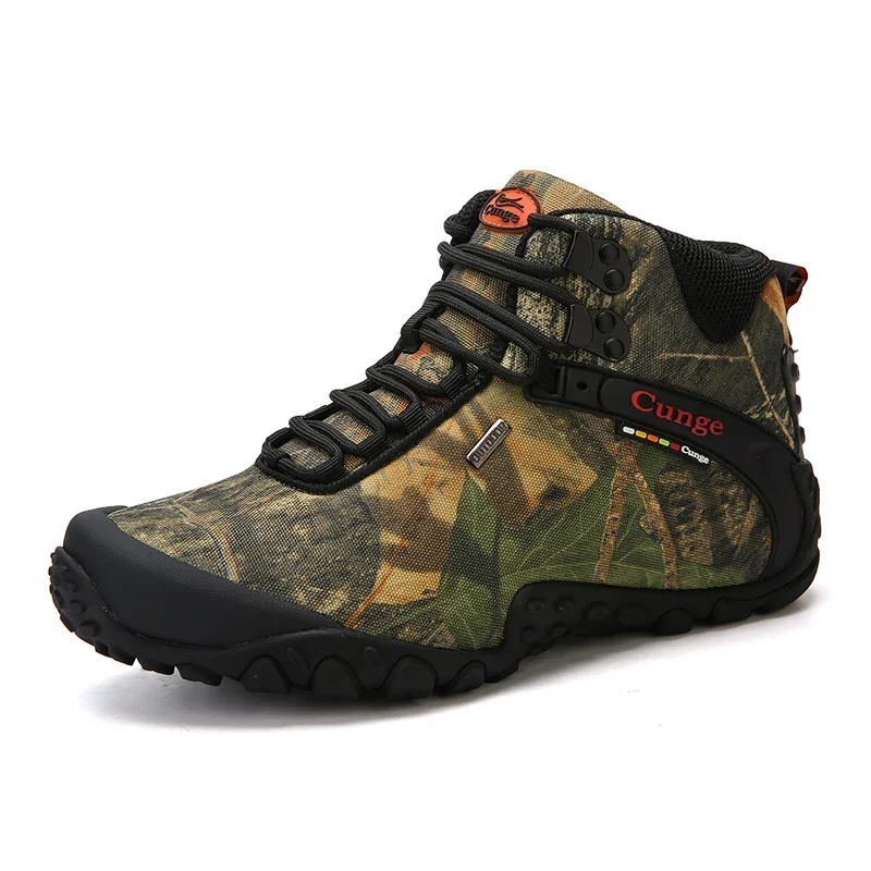 2025 sommer Winter Männer Im Freien Turnschuhe Männlichen Berg Trekking Camouflage Leinwand Wasserdicht Mann Casual Schuhe Gummi Armee Schuhe