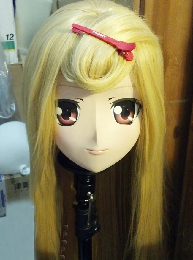 (KM118) Handmade Female Resin Crossdress Pretty Girl 3/4 Head Lolita Doll Mask Japanese Anime Cosplay Kigurumi Mask Crossdresser