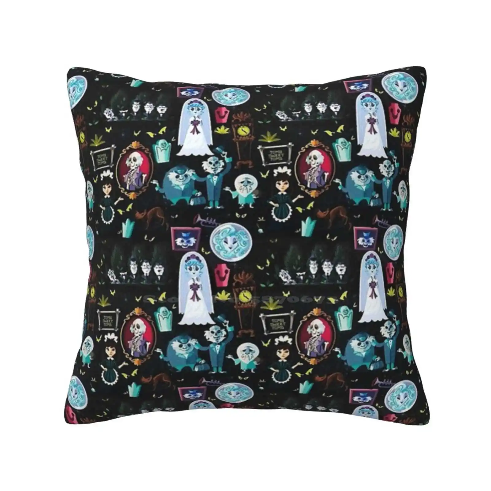 Pattern Throw Cushion Pillow Cover Haunted Mansion 999 Ghosts Haunted House Madame Leota Ghost Host Walt World Hsbiy