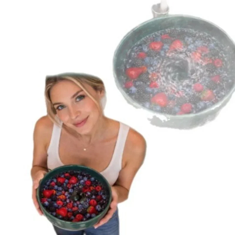 3D Berry Washing Bowl, Fruit & Vegetable Colander Strainer, Drainable Kitchen Bowl for Blueberries, Strawberries, Grapes - view 6