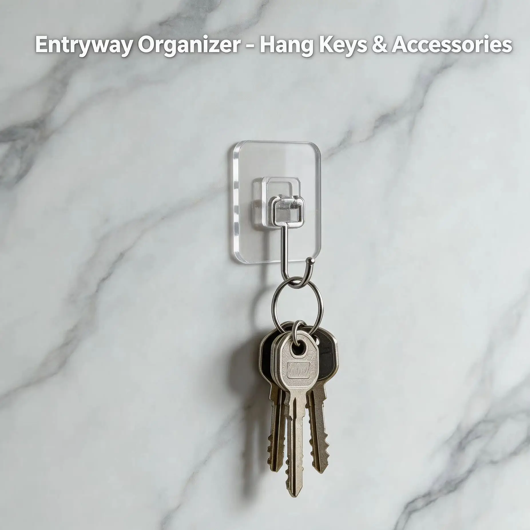 Big Size Hooks Heavy Duty 22 Lbs Waterproof Adhesive Wall Hooks Nail-Free Transparent Waterproof Hooks for Kitchen Bathroom