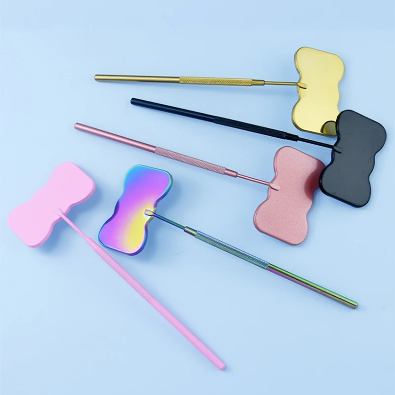 مرآة رموش من الفولاذ المقاوم للصدأ ومرآة رموش زجاجية كبيرة، مرآة مكياج تمديد رموش محمولة قابلة للفصل #3