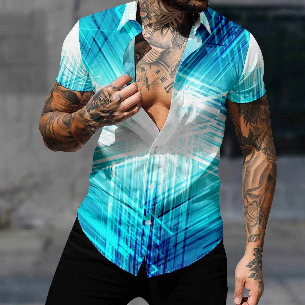 

Casual Shirt Short Sleeve Shirt For Men Sporty Style Art Hawaiian Harajuku Y2k Fashion Gothic Streetwear Cozy Clothes