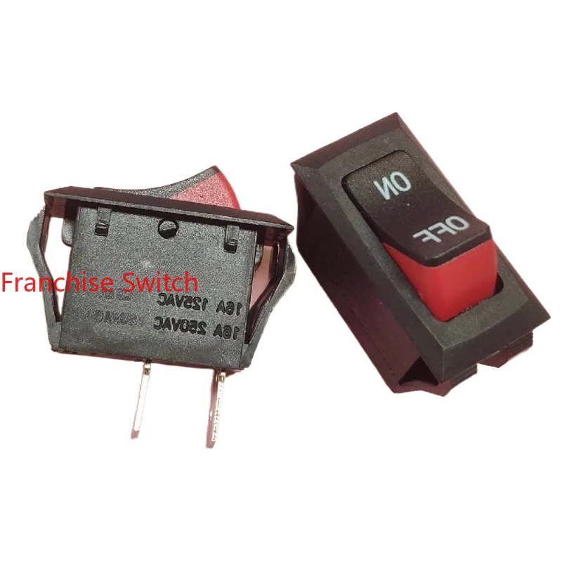 10PCS ship type rocker switch R-2-110-D5N-BBR 2pin 2gear two-color  16A