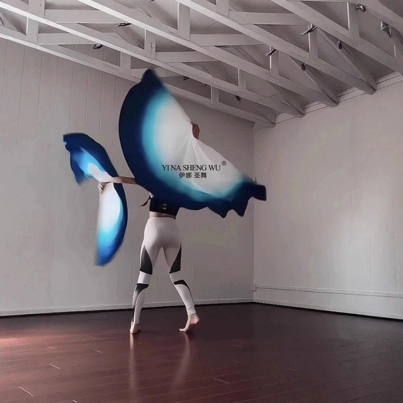 Flaga do tańca brzucha z gradientem, flaga chwalnicza, rekwizyt do ćwiczeń i występów, szarfa z wstążki dla kobiet, akcesoria do tańca grupowego