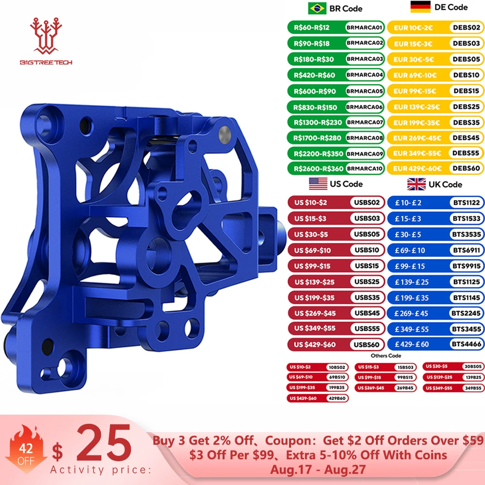 

BIGTREETECH Panda Extruder Lightweight Precision CNC Machined For Bambu Lab P1P P1S X1C X1E Panda Claw Panda Revo Panda Jetpack
