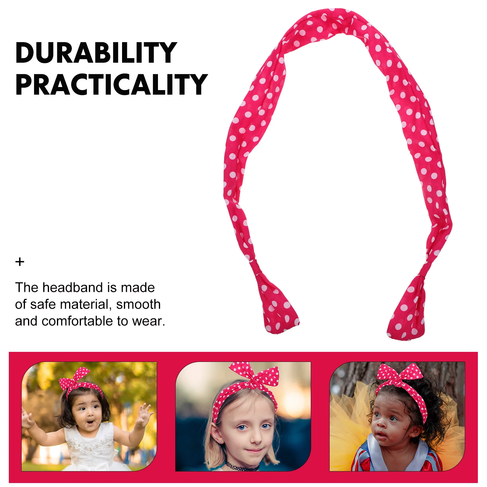 

4pcs Dot Hairbands Wire Bow Headband Anti-slip Women Girls Decorative Hair Accessories for Party Cosplay Festival Xmas