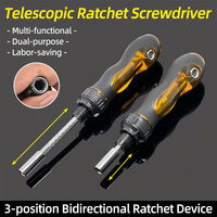 Telescopic Ratchet Screwdriver Multifunctional Adjustable Handle Slotted Phillips Bits Set Screwdriver Socket Repair Hand Tools