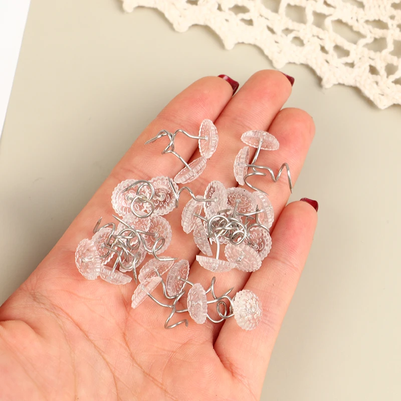 100 Pcs Clear Heads Twist Pins Fastener for Upholstery Blanket Chair Sofa Fixing Decorate Pins Repair Loose Drapery Pins