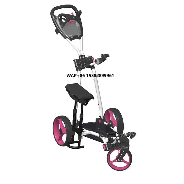 

High Quality Unique Design Side-seat Golf Trolley with Aluminium Frame Foldable Durable Sitting Seat