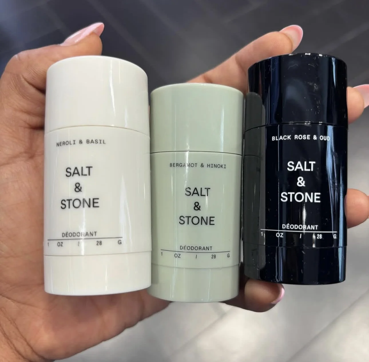 

75g Deodorant Stick Salt Stone Antiperspirant Cream Original Brand Black Rose Oud Fragrance Neroli Basil Scent Underarm Body