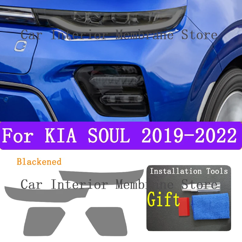 For kIA SOUL 2019 2020 2021 Car Exterior Headlight Anti-scratch Front Lamp Tint TPU Protective Film Repair Accessories Sticker