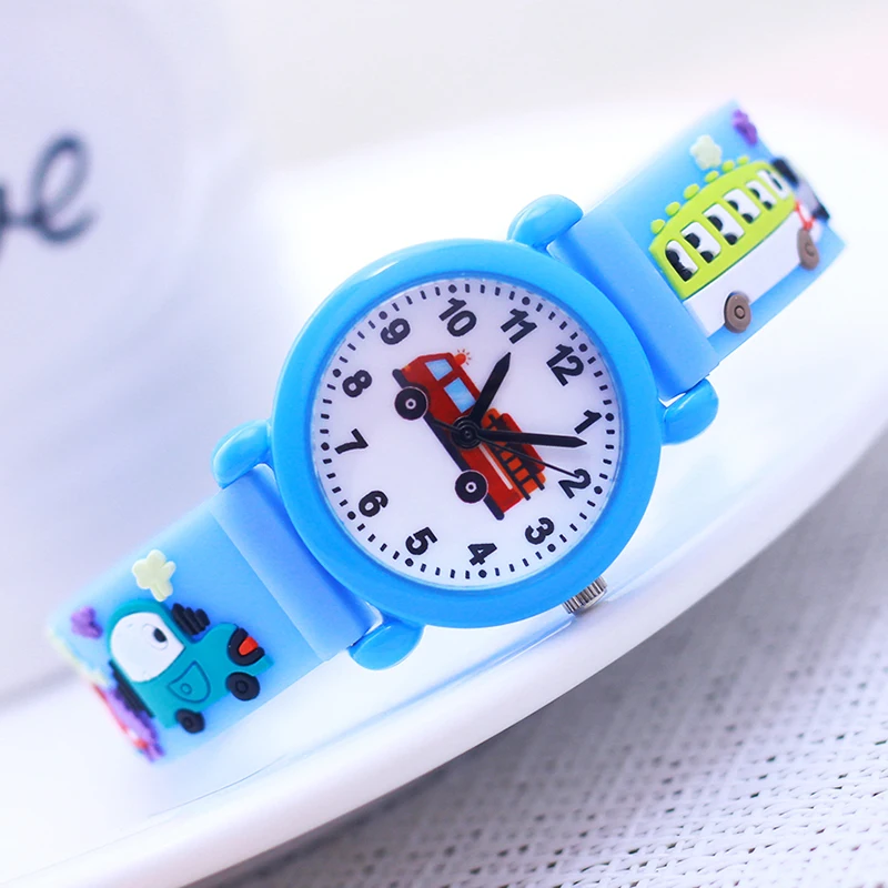 fashion cool children boys girls little kids school bus fire truck cartoon quartz watches babies holiday gifts toy watches