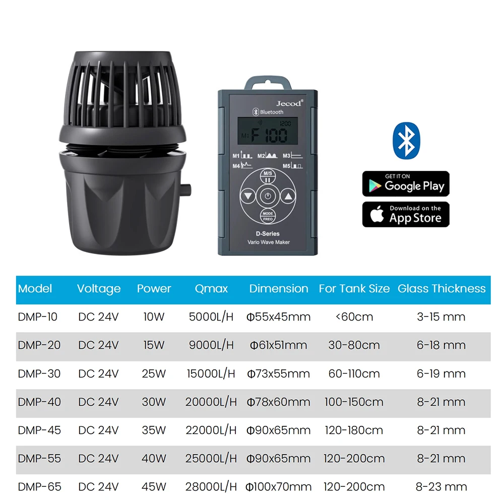 Jecod DMP-5 4000L/H 水中ポンプ Jecod Jebao Dmp-5/15/25/35/45 New Smart Bluetooth App Control
