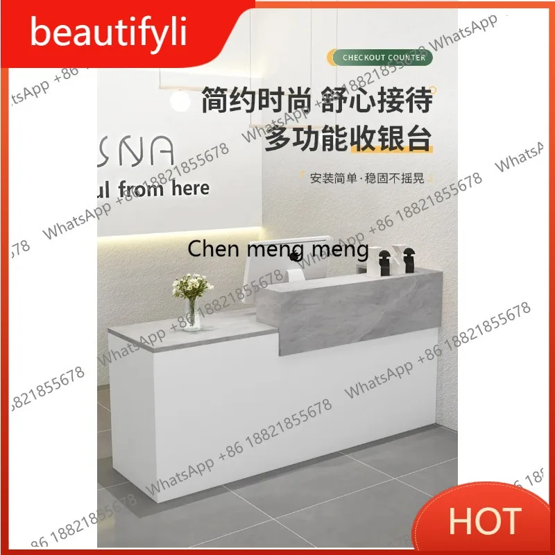 A139 Luxury Reception Desk Cafe Counter Hairdressing Cashier Reception Desk Market Counter Table Comptoir Caisse Corner Furnitur
