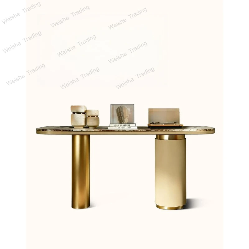 

High-grade natural luxury stone modern Italian light luxury mansion villa entrance marble view table