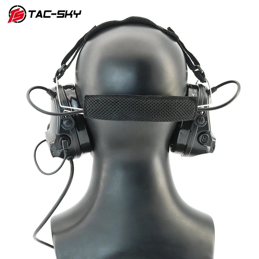 TS TAC-SKY COMTA3 سماعة رأس تكتيكية لتقليل الضوضاء مع سماعات رأس للصيد والرماية للاتصالات اللاسلكية في اتجاهين
