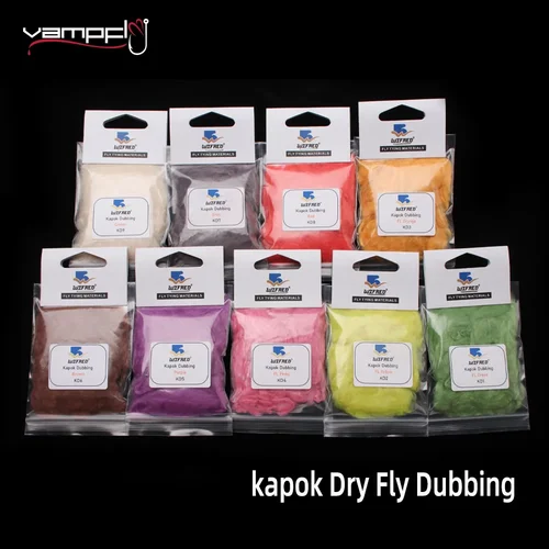 Vampfly-dispensadores de doblaje de moscas secas Kapok, materiales de atado de moscas de fibra superfina flotante Natural para moscas de trucha Adams Mayfly, 1 paquete