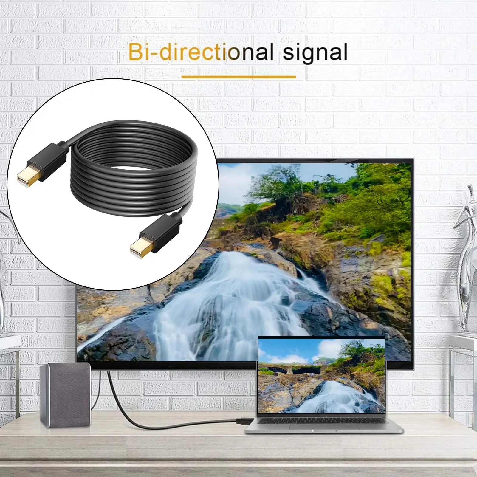 

1.8 Meter Mini DP toward mini DP Cable, Multiple Shielding Flexible PVC ,Black