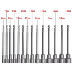 150mm Long 6mm-19mm Hexagon Nut Driver Drill Bit Socket Wrench Extension Sleeve Electric Wrench Extension Sleeve