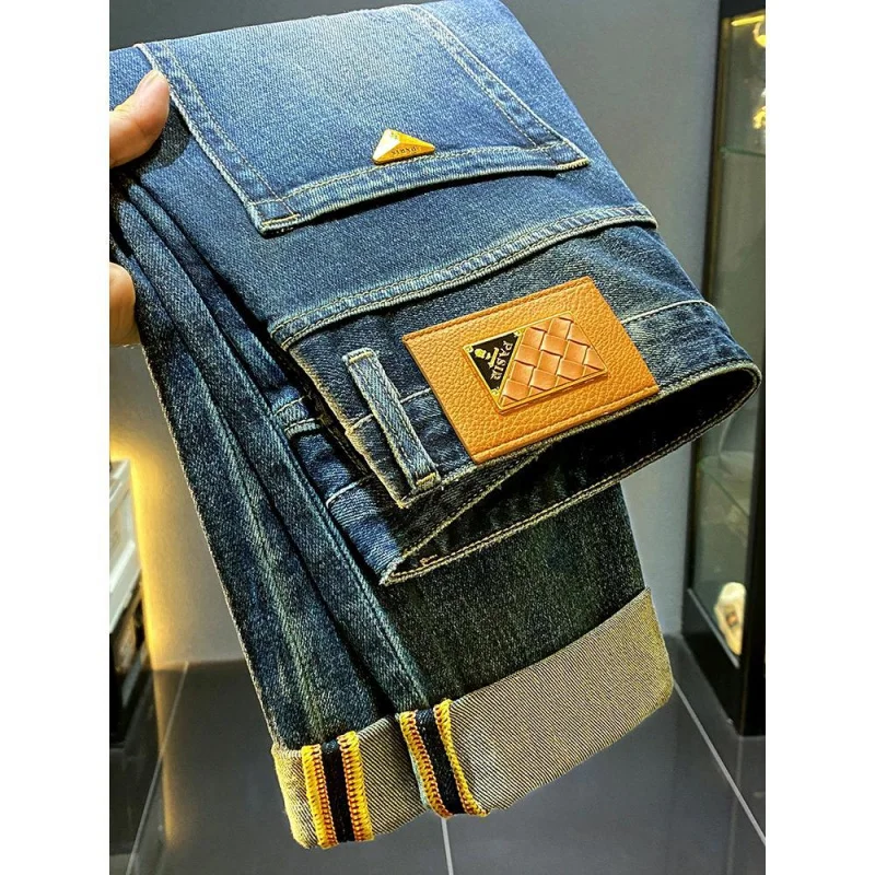 

New Retro High-End Jeans For Men With Slim Fit Small Feet And A Stylish High-End Feel Long Pants