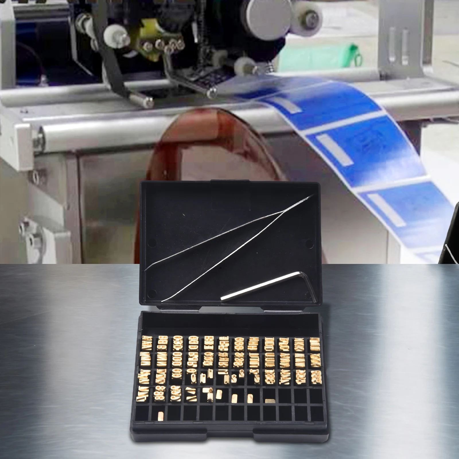 Hot Stamp Word Grain Copper Letter Printing Font Coding Machine 120pcs For HP-241 DY-8 Hot Stamp For Packaging Machine