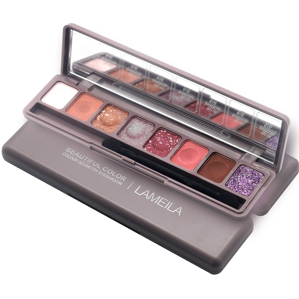 

8 Colors Eyeshadow Palette Natural Cool Tone Low Saturation Matte Eye Shadow Pallet Brown Makeup Cosmetic With Free Brush