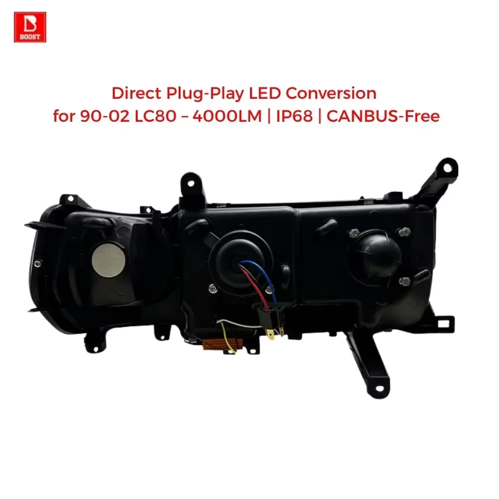 A Pair Car Led Headlights Daytime Running Light For Toyota Land Cruiser Lc80 Fj80 Hdj80 1991‑1997 Head Lamp Assembly
