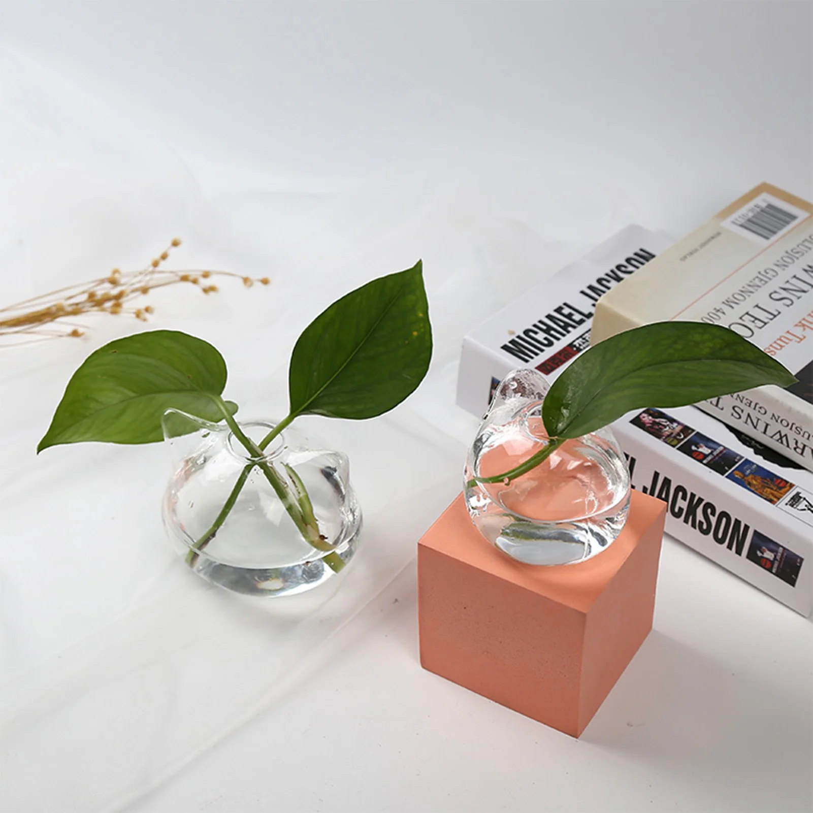 Cartoon Cat Hydroponic Glass Vase Delicate Modern Home Flowerpot for Tabletop Succulent Air Plant Planter