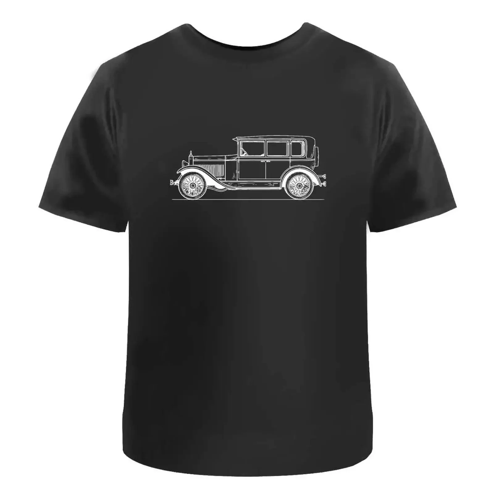 'Vintage Car Side View' Cotton T Shirt TA048912 Image 1 of 4 vintage Washed Unisex Casual Slightly Breathable graphic homme