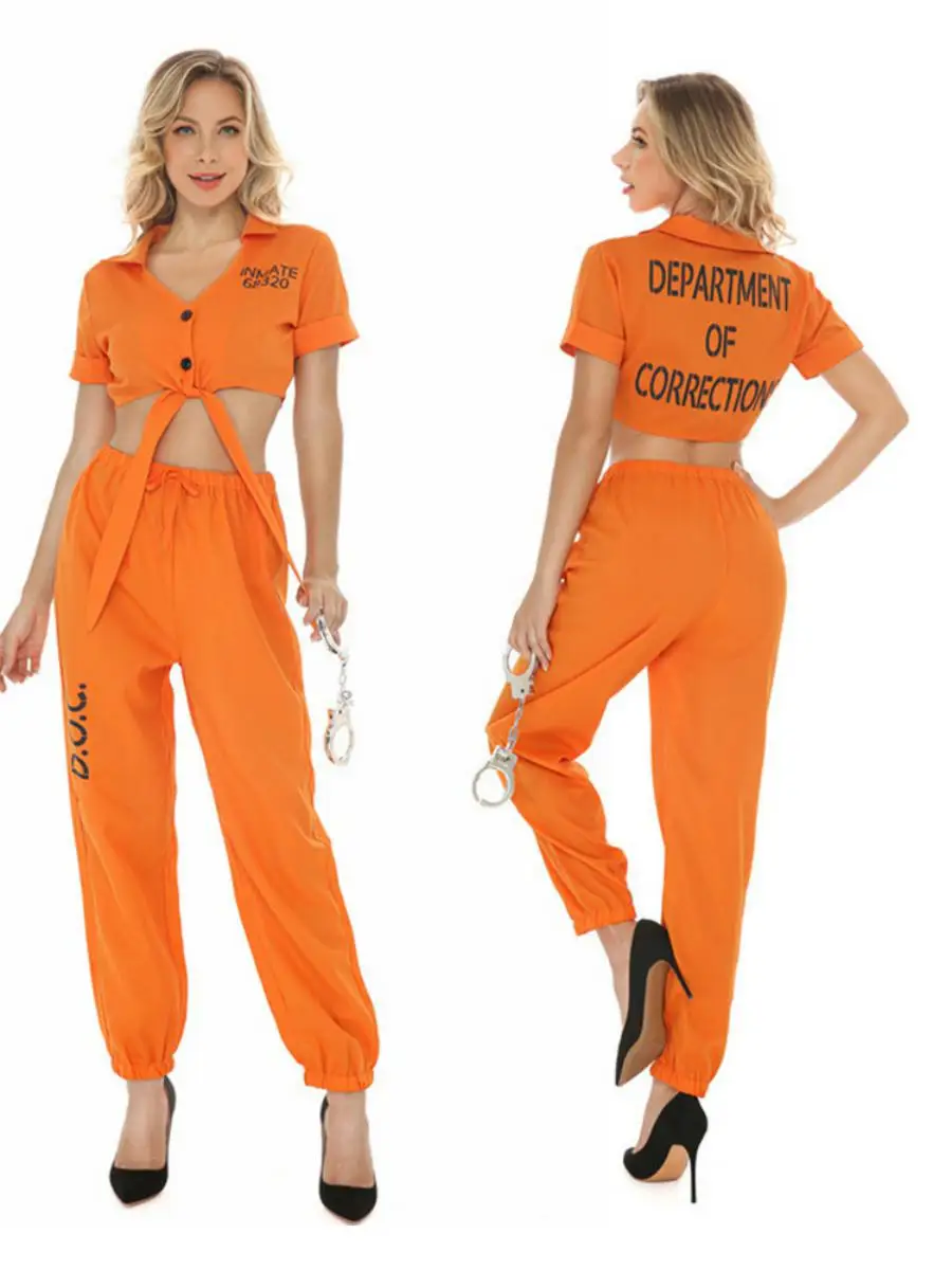 

Ролевой костюм заключенного на Хэллоуин для взрослых и женщин, комплект игровых костюмов для выступлений, женская модная традиционная этническая одежда