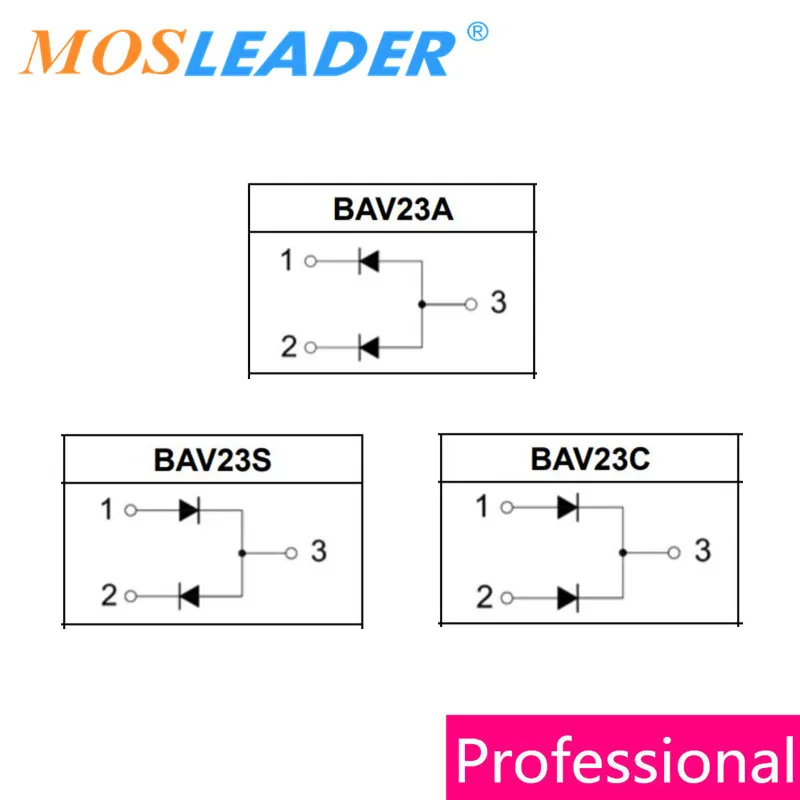 Mosleader 3000pcs SOT23 BAV23A BAV23C BAV23S 200V 225mA Switching diodes Common quality High quality like original