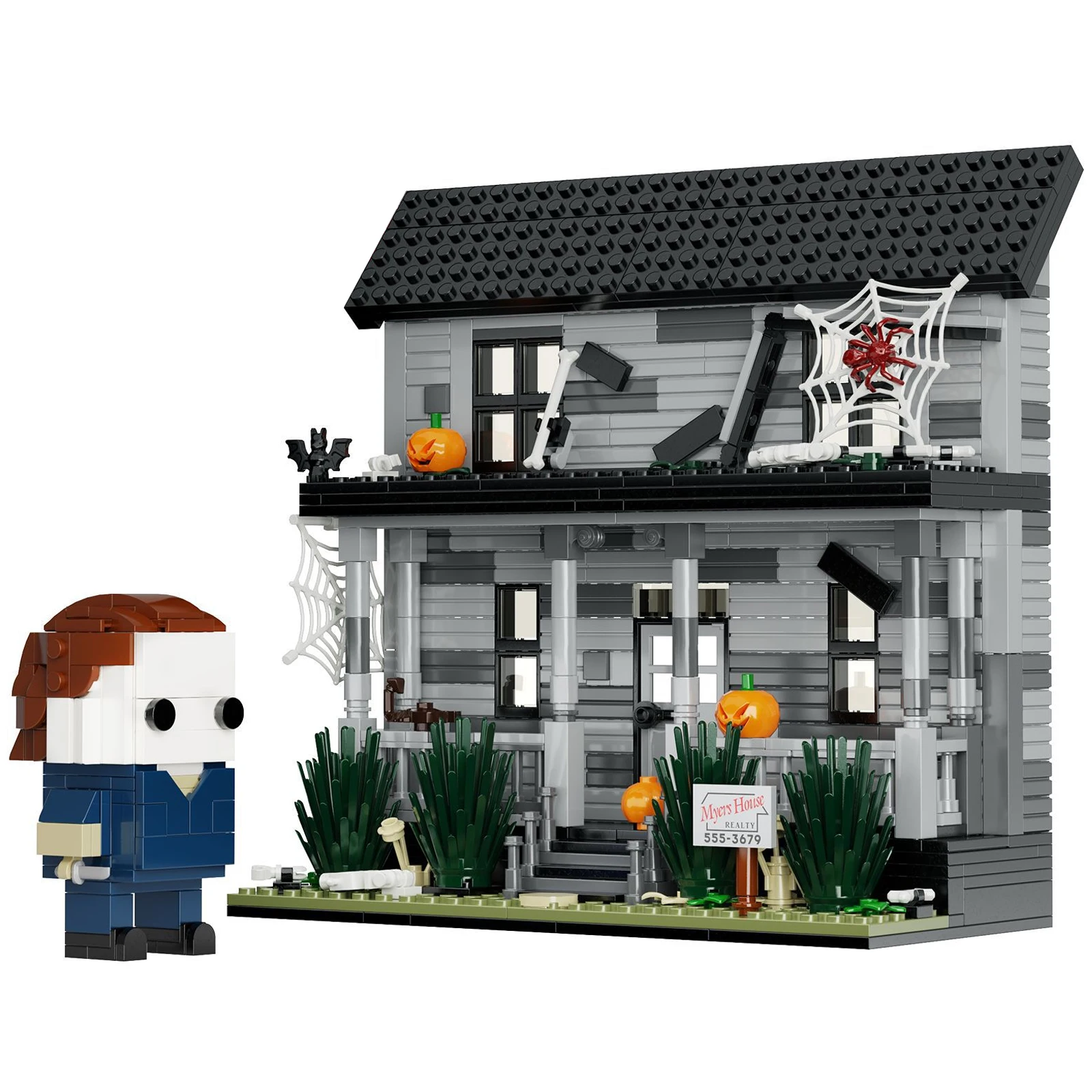 

Конструктор MOC michaors Brickheadz дом с привидениями классический фильм «ужас» Строительные блоки для квартиры стандартные подарки на Хэллоуин