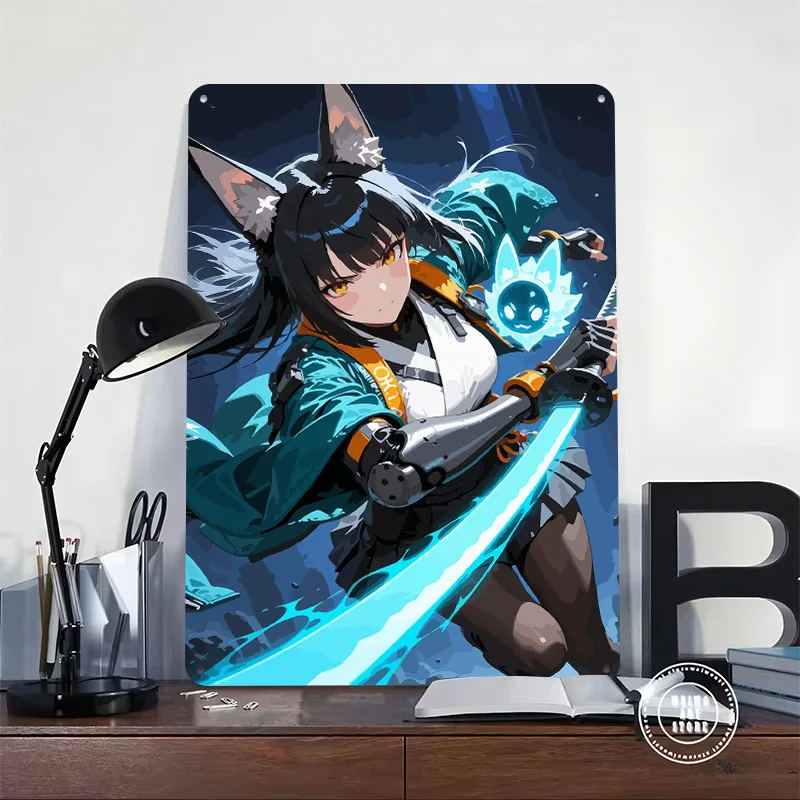 Zenless Zone Zero Miyabi Poster Customized Vintage Metal Signs Wall Art Retro Tin Plaque for Interior Decoration Living Room
