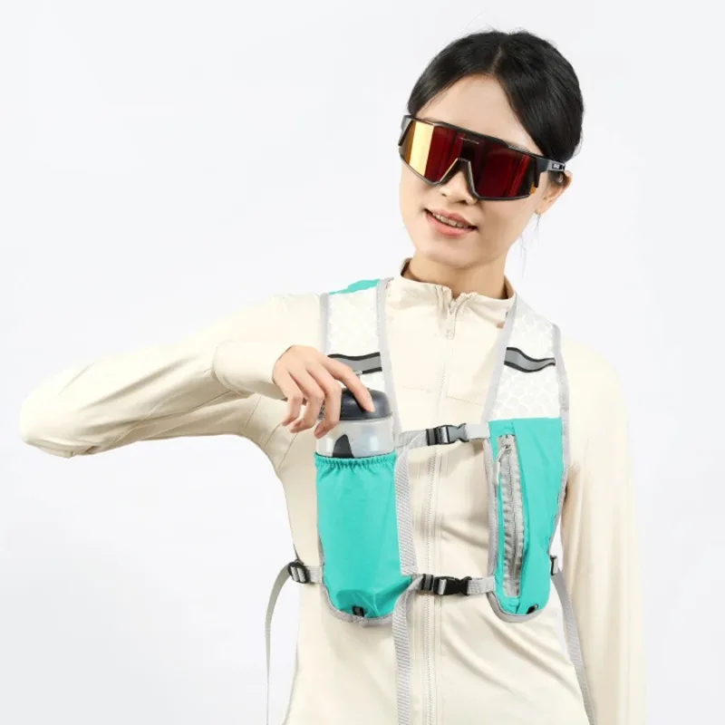 For Biking Running Storage Vest Lightweight Running Vest Reflective Hydration Water Chest Pack with Phone Storage Pocket Vests