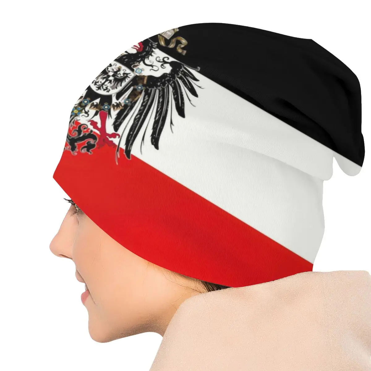 German Flag Empire Skullies Beanies Caps Unisex Bonnet Winter Warm Knitting Hat Adult Germany Eagle Coat of Arms Beanie Hats